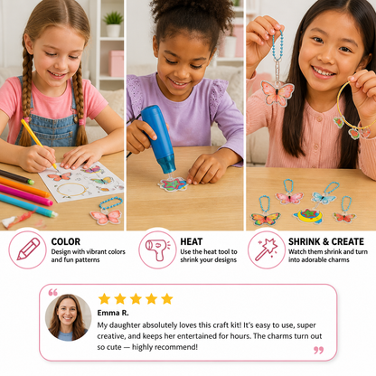 DIY Shrink Art Keychain & Charm Making Kit for Kids