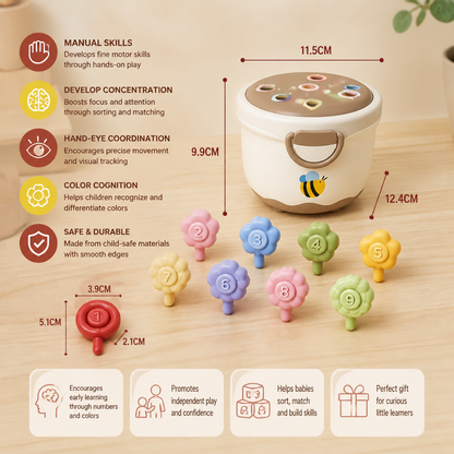 Montessori Flower Pot Color & Number Matching Learning Game