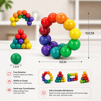 Colorful 3D Ball Building Set – Creative Construction & Fine Motor Skills Learning Toy for Kids
