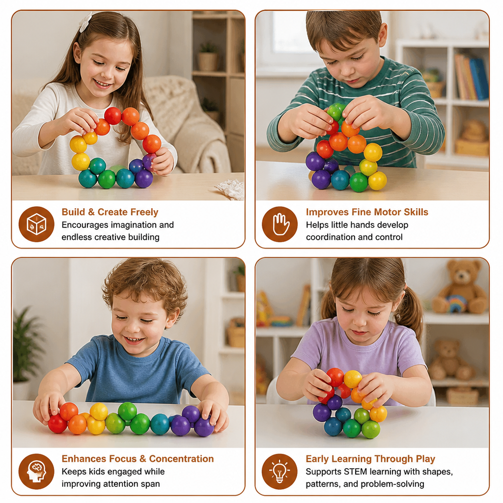 Colorful 3D Ball Building Set – Creative Construction & Fine Motor Skills Learning Toy for Kids