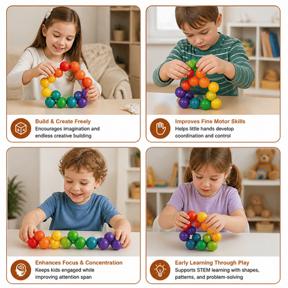Colorful 3D Ball Building Set – Creative Construction & Fine Motor Skills Learning Toy for Kids