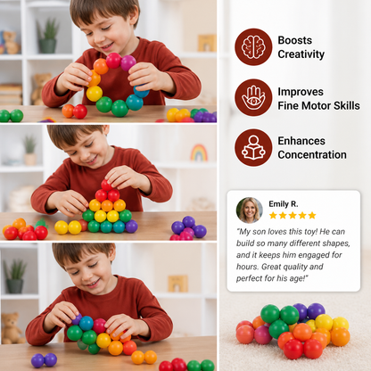 Colorful 3D Ball Building Set – Creative Construction & Fine Motor Skills Learning Toy for Kids