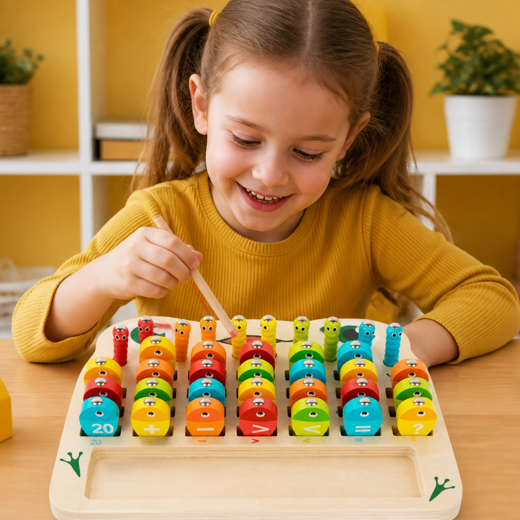 Wooden Magnetic Fishing Game – Alphabet, Math & Fine Motor Skills Learning Toy for Kids