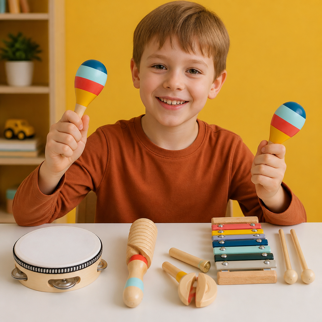 Wooden Musical Instrument Set – Montessori Percussion & Rhythm Learning Toys for Kids