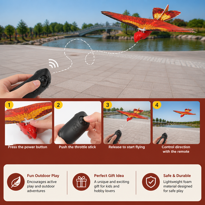 Remote Control Flapping-Wing Flying Bird Toy for Kids