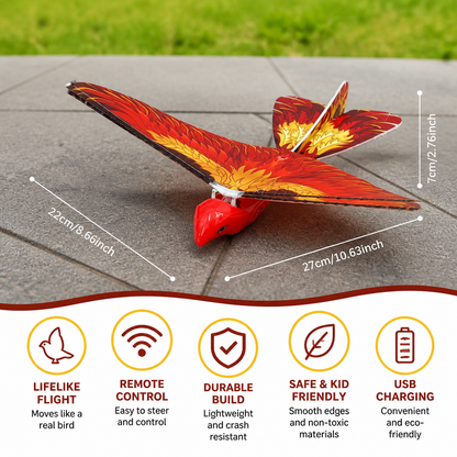 Remote Control Flapping-Wing Flying Bird Toy for Kids