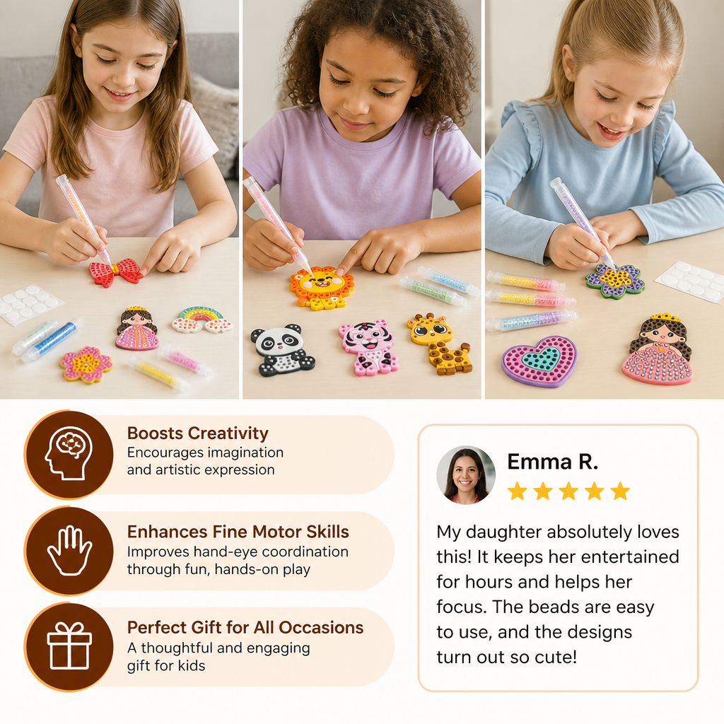 DIY Bead Art Pen Kit – Create & Decorate Animal Designs