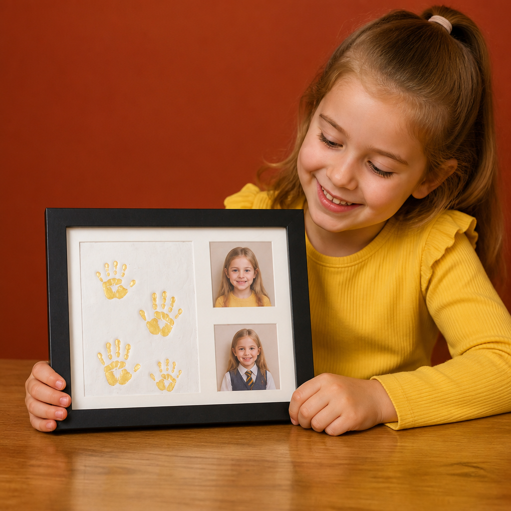 DIY Kids Handprint Keepsake Frame Kit – Hand Impression & Photo Display