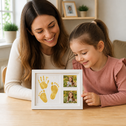 DIY Kids Handprint Keepsake Frame Kit – Hand Impression & Photo Display