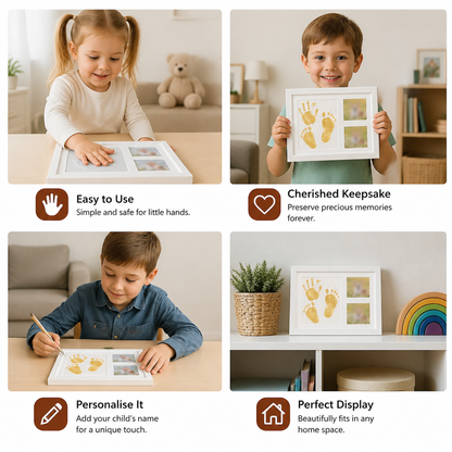 DIY Kids Handprint Keepsake Frame Kit – Hand Impression & Photo Display