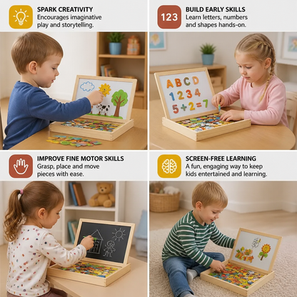 2-in-1 Montessori Magnet Drawing Board