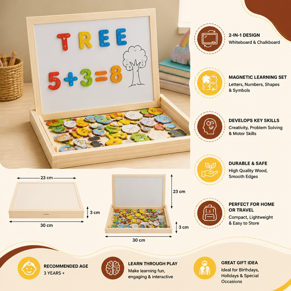 2-in-1 Montessori Magnet Drawing Board