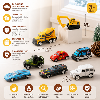 Christmas Die-Cast Car Advent Calendar for Kids