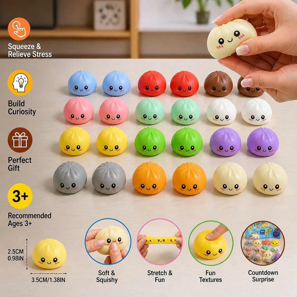 Dumpling Squishy Advent Calendar with Mystery Fidget Surprises