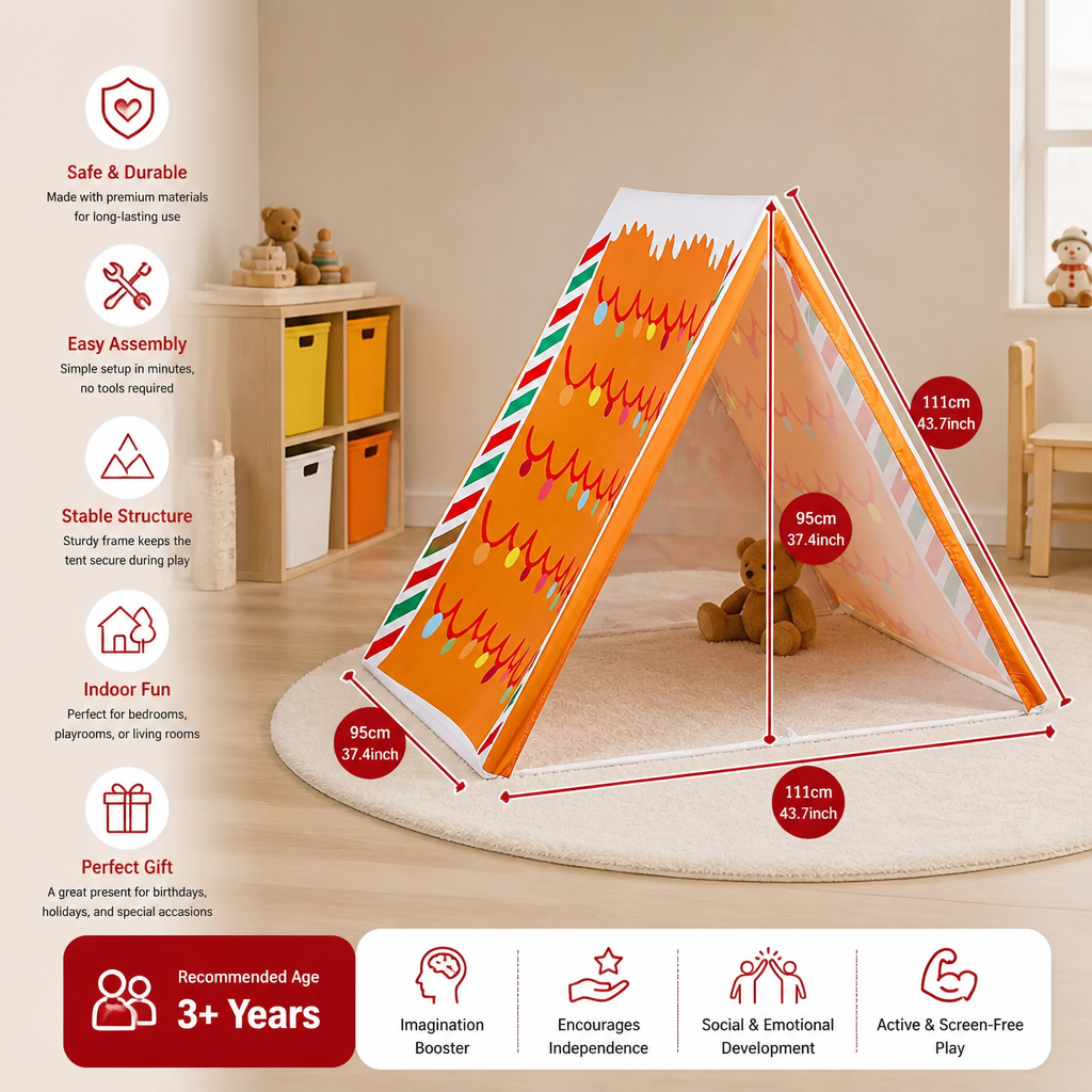 Christmas Gingerbread House Play Tent for Kids