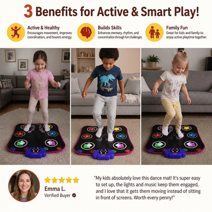 Kids’ Light-Up Bluetooth Dance Mat with 5 Game Modes