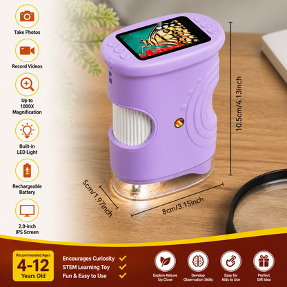 Kids’ 2-in-1 Digital Microscope & Telescope with Photo and Video Camera