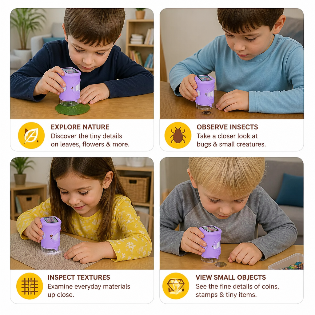 Kids’ 2-in-1 Digital Microscope & Telescope with Photo and Video Camera