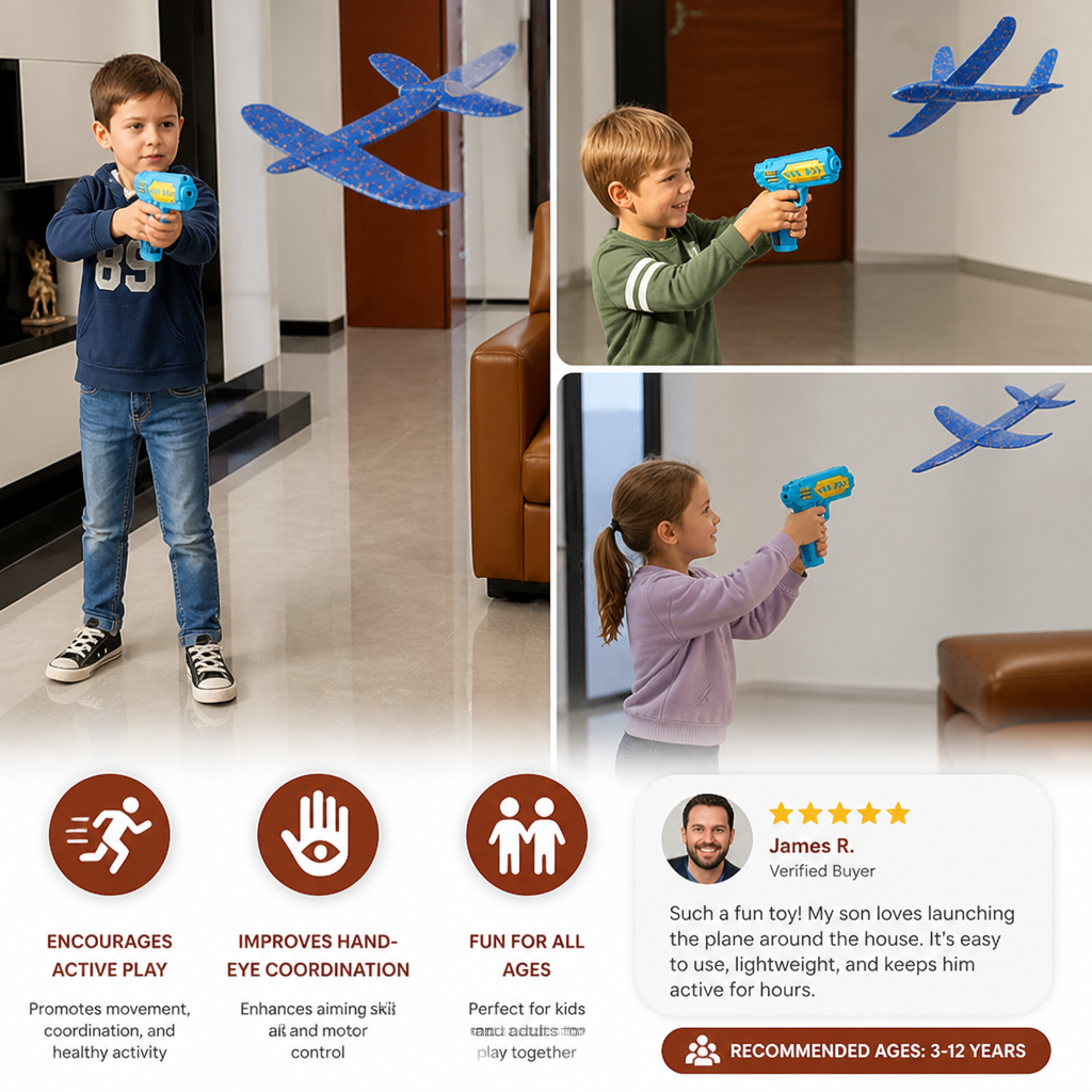 Foam Glider Airplane Launcher Set