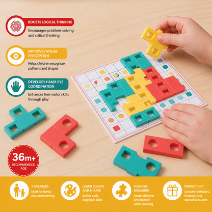 Montessori Wooden Shape Matching Puzzle – Color & Logic Brain Training Game
