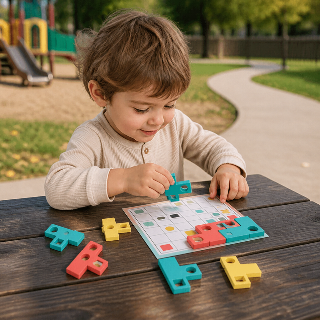 Montessori Wooden Shape Matching Puzzle – Color & Logic Brain Training Game