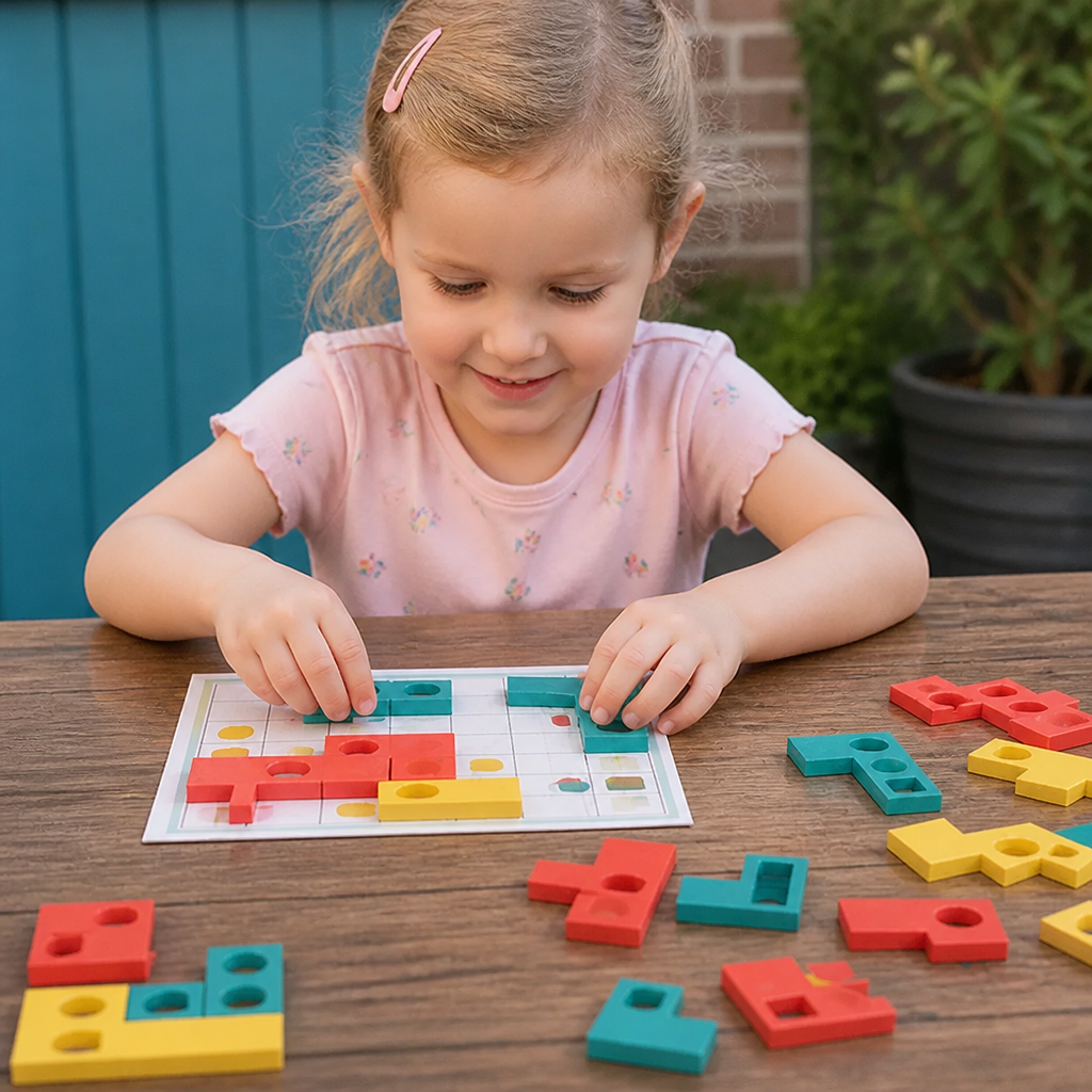 Montessori Wooden Shape Matching Puzzle – Color & Logic Brain Training Game