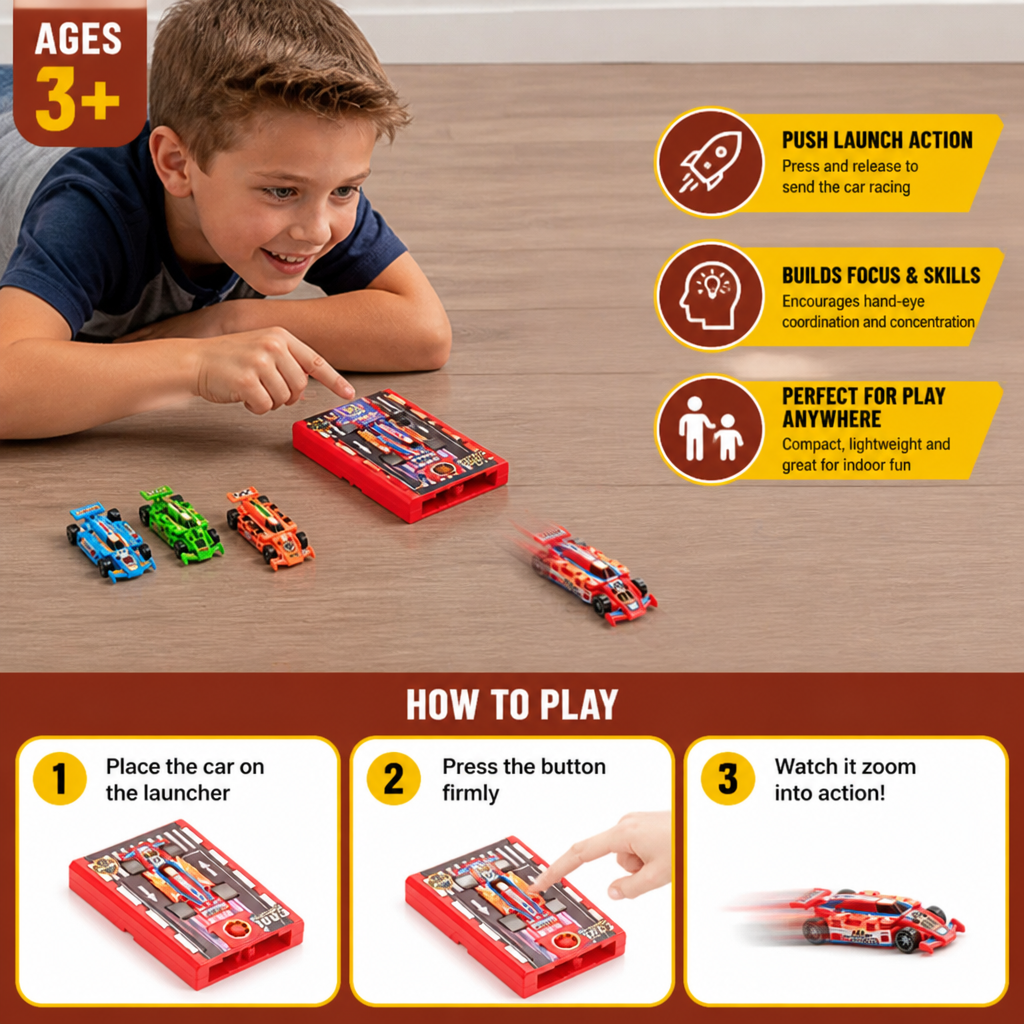 Pocket Size Race Car Launcher Toy