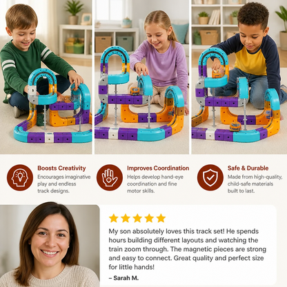 DIY Gravity Cube Track Building Kit with Electric Train