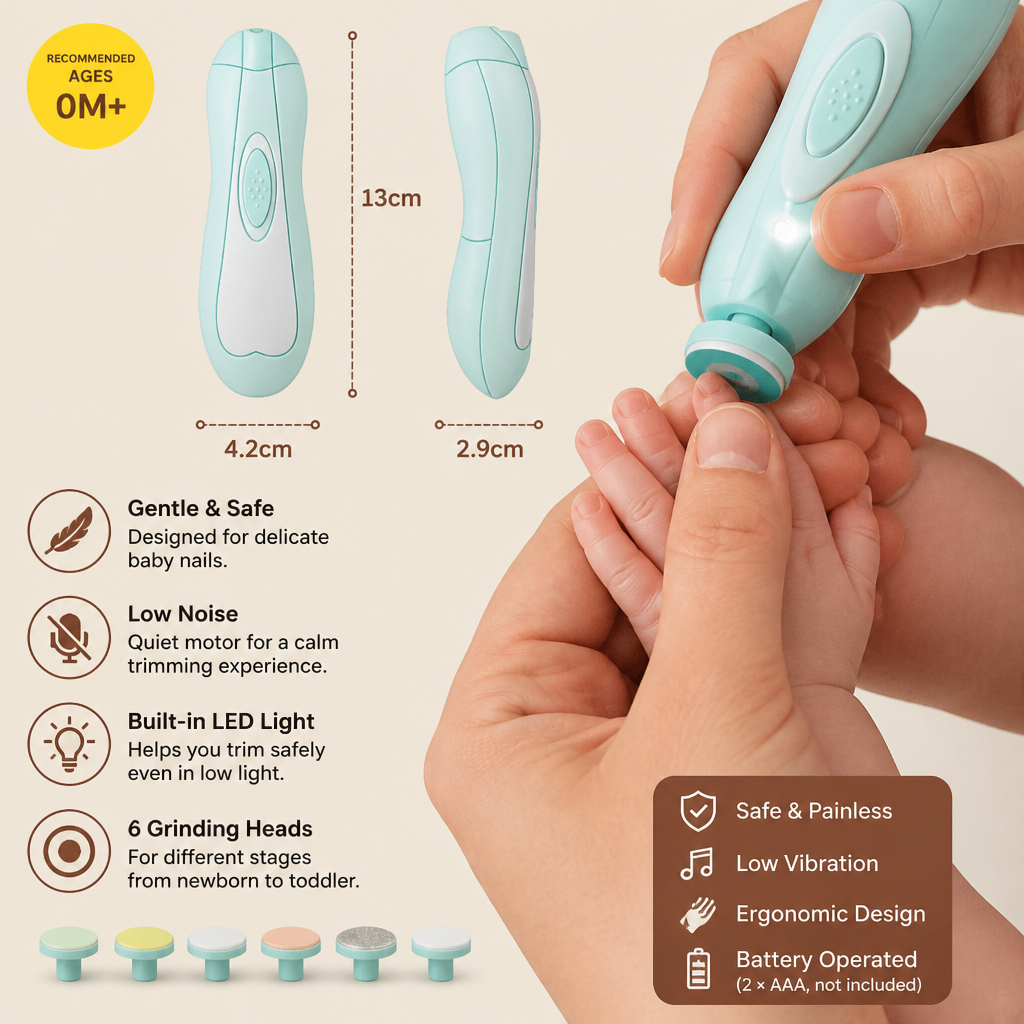 Electric Baby Nail Trimmer – 6-in-1 Nail Care Set