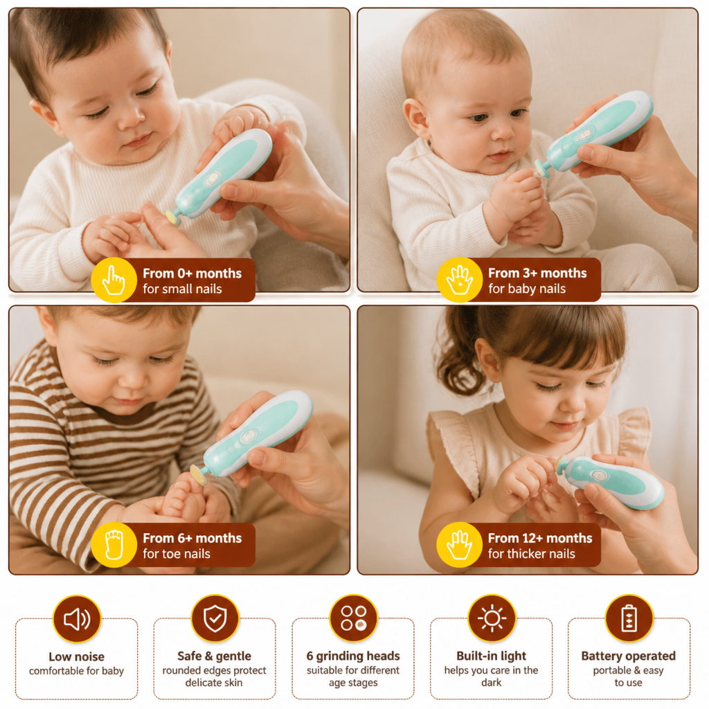 Electric Baby Nail Trimmer – 6-in-1 Nail Care Set