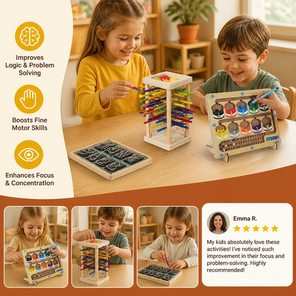 3-Piece Montessori Play and Development Puzzle Set for Children