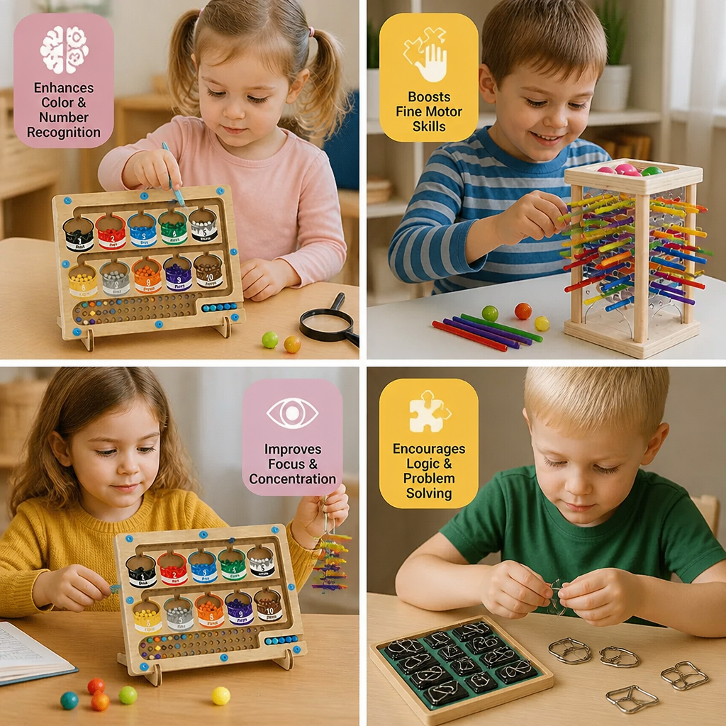 3-Piece Montessori Play and Development Puzzle Set for Children
