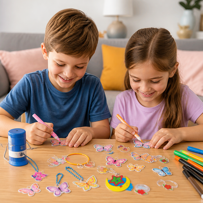 DIY Shrink Art Keychain & Charm Making Kit for Kids