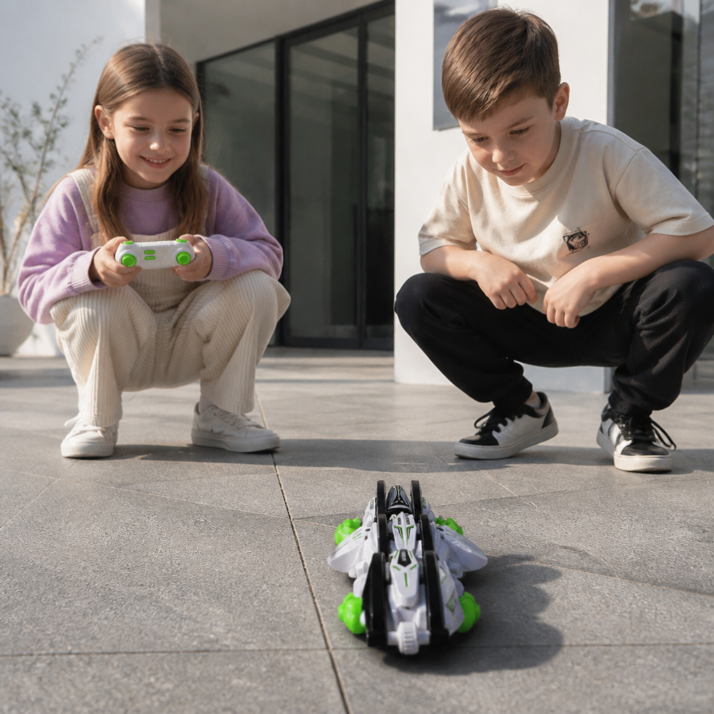 2-in-1 Remote Control Transforming Stunt Car with 360° Rotation & LED Lights
