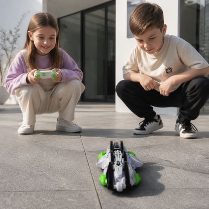2-in-1 Remote Control Transforming Stunt Car with 360° Rotation & LED Lights