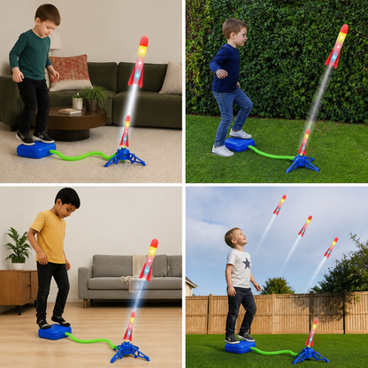 Safe & Soft Kids Rocket Launcher- Lightning Air-Powered Indoor Fun