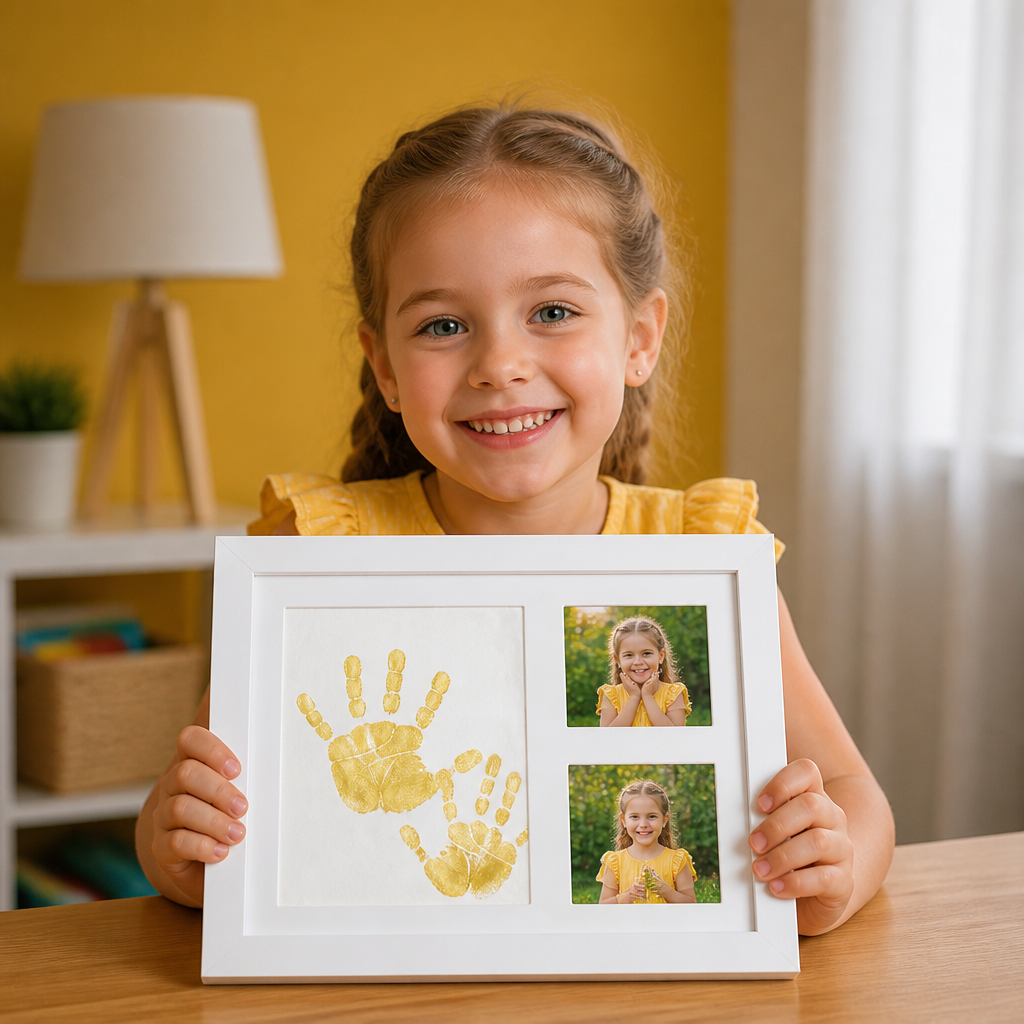 DIY Kids Handprint Keepsake Frame Kit – Hand Impression & Photo Display