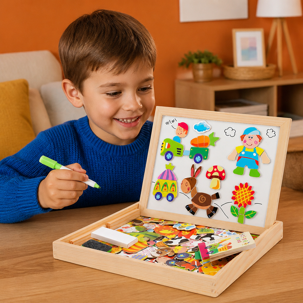 2-in-1 Montessori Magnet Drawing Board