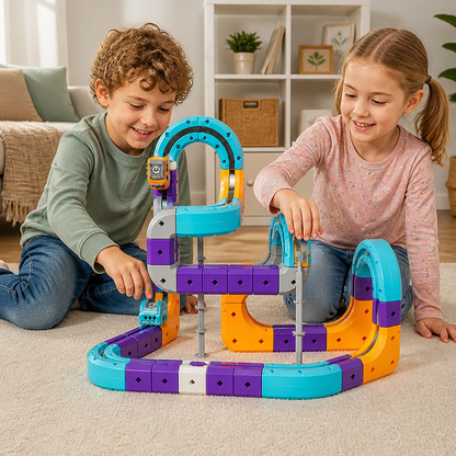 DIY Gravity Cube Track Building Kit with Electric Train