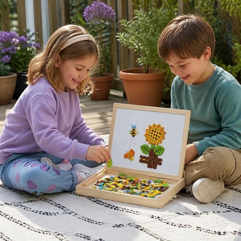 2-in-1 Montessori Magnet Drawing Board