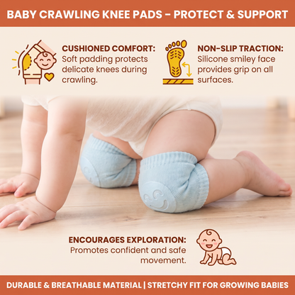 Baby Crawling Knee Pads – Non-Slip Protection with Smiley Face Design