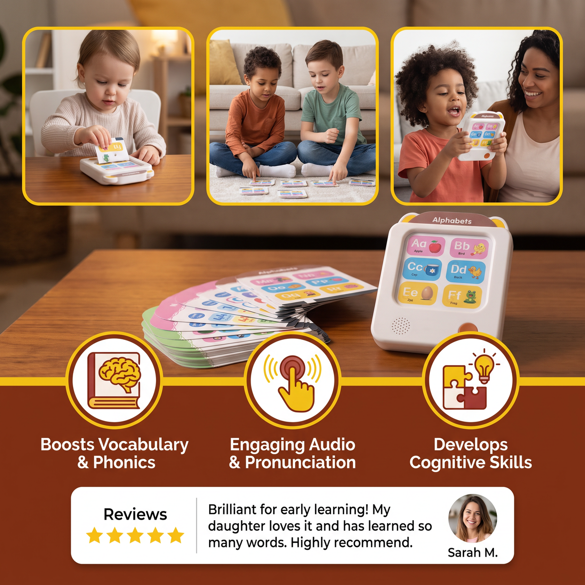 Kids’ Interactive English Flash Card Reader – Educational Learning Toy