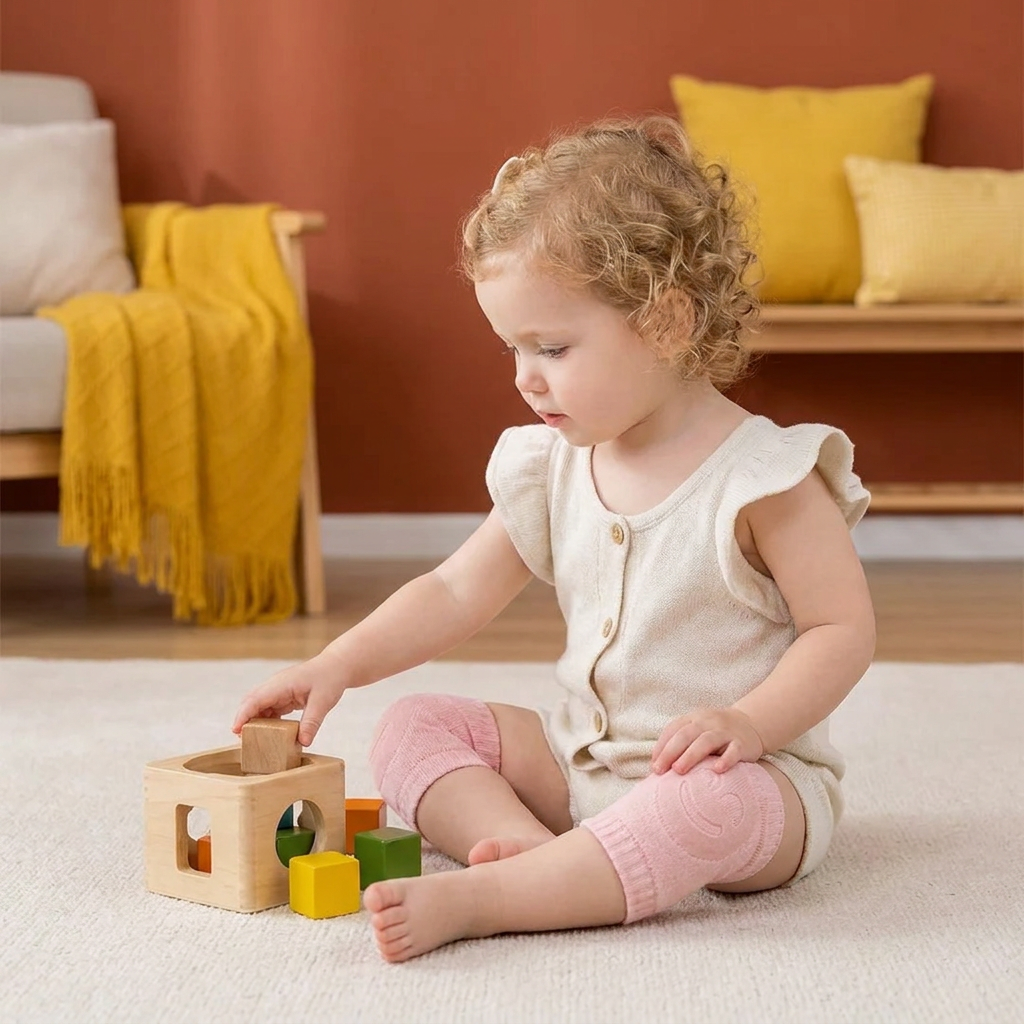 Baby Crawling Knee Pads – Non-Slip Protection with Smiley Face Design
