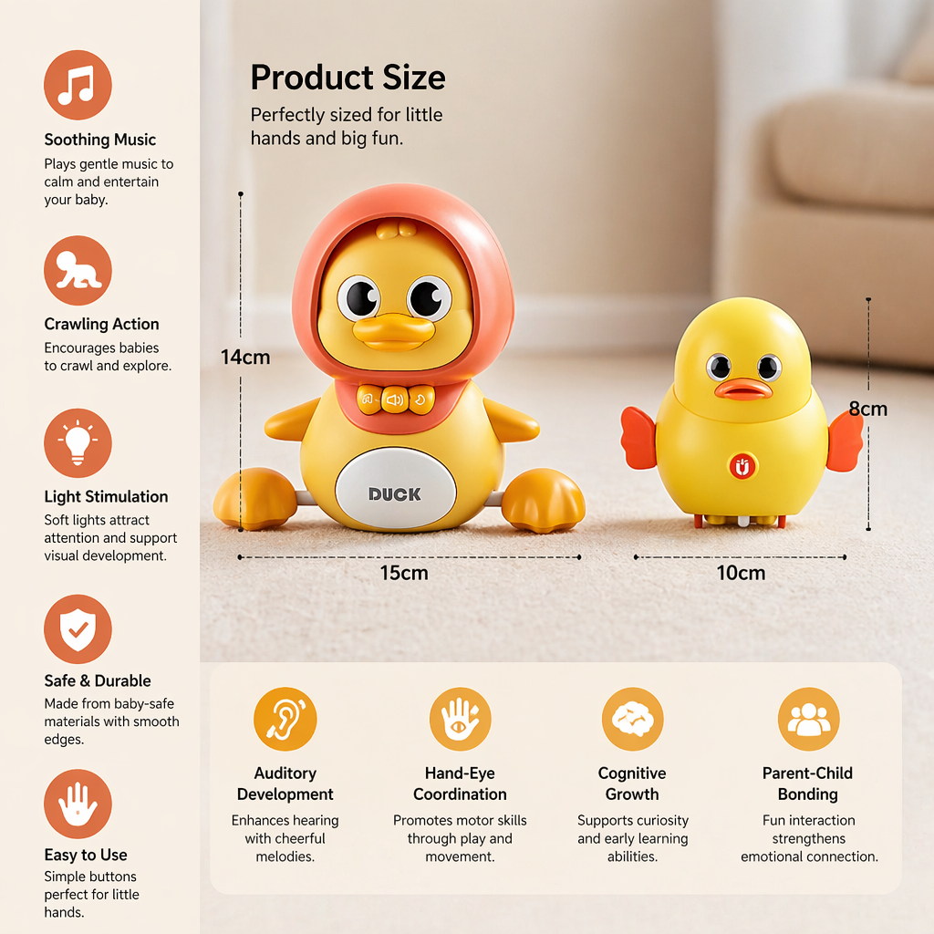 Musical Duck Family Crawling & Learning Toy for Babies