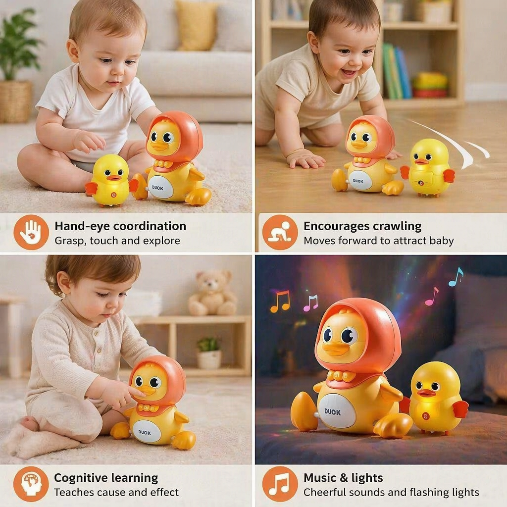 Musical Duck Family Crawling & Learning Toy for Babies