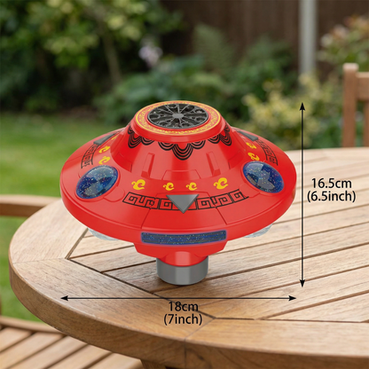 Light-Up UFO Bubble Machine for Kids – Rechargeable Spinning Bubble Blaster with LED Effects