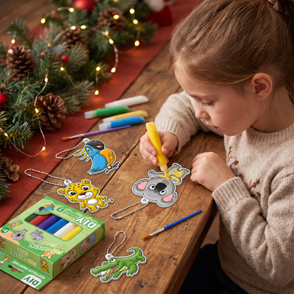 DIY Christmas No-Bake Glue Painting Ornament Craft Kit for Kids