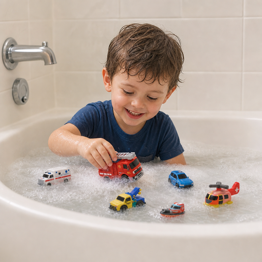 6-Pack Color-Changing Emergency Vehicle Bath Toys for Babies & Toddlers