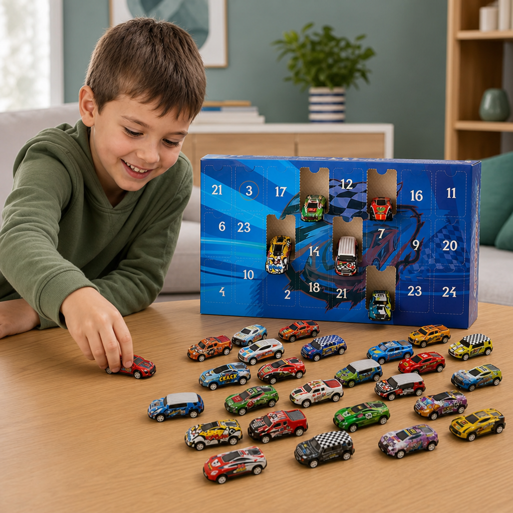 24-Day Race Car Advent Calendar with Surprise Toy Cars