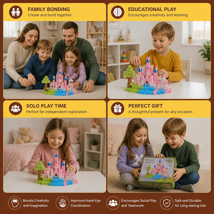 Montessori Princess Dream Castle Magnetic Building Cubes Set